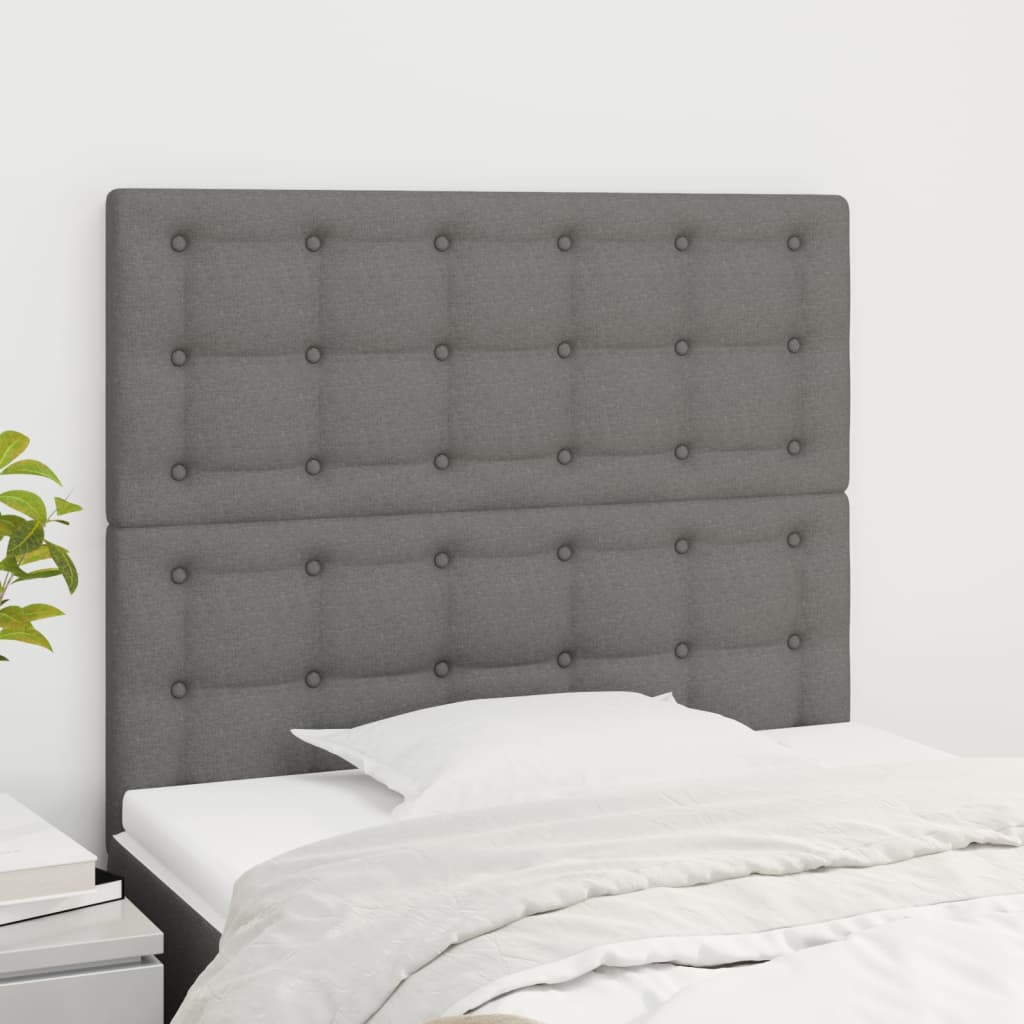 Cabeceira cinza escuro 100x5x118/128 cm tecido