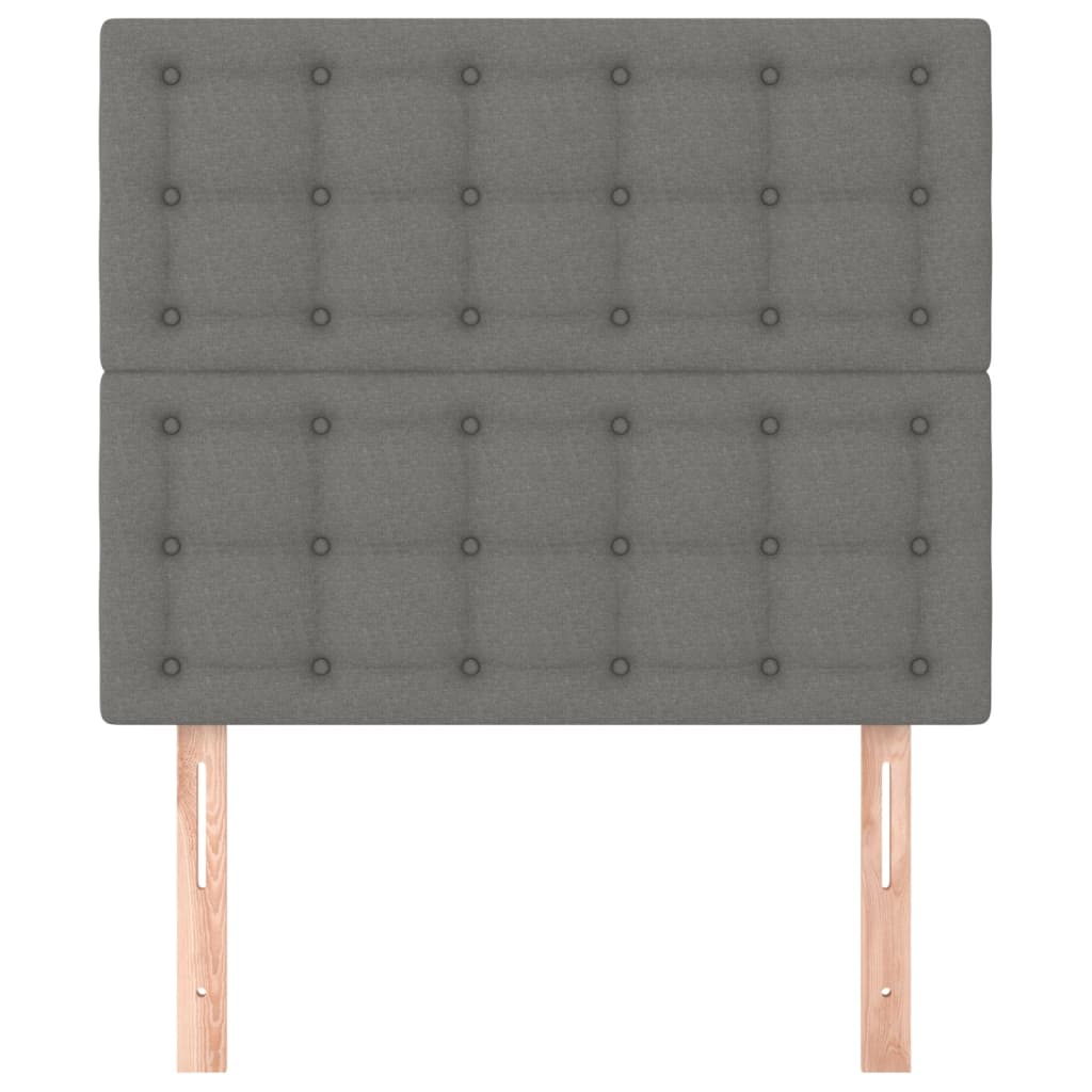 Cabeceira cinza escuro 100x5x118/128 cm tecido