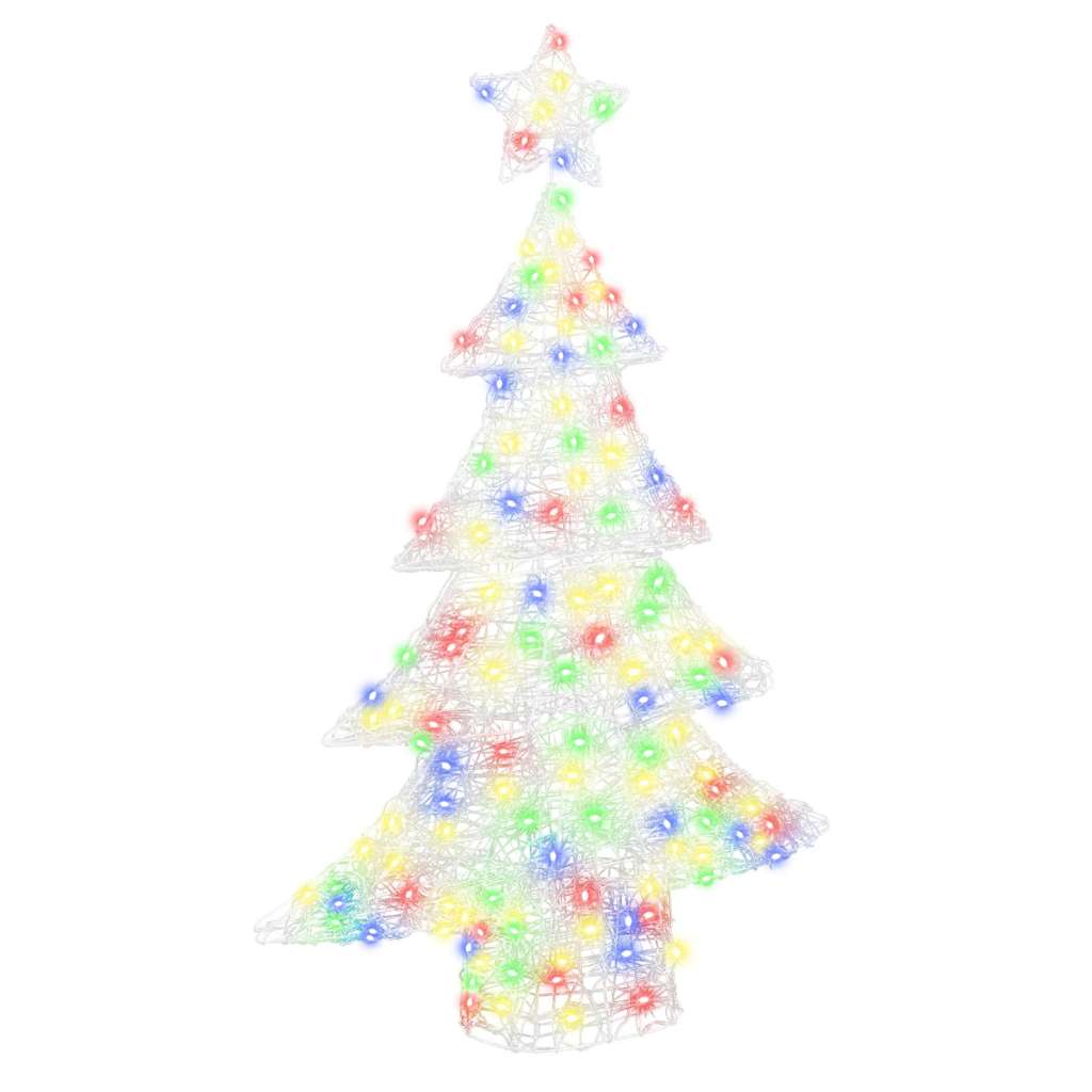 Árvore de natal com 100 leds multicolor 120 cm acrílo