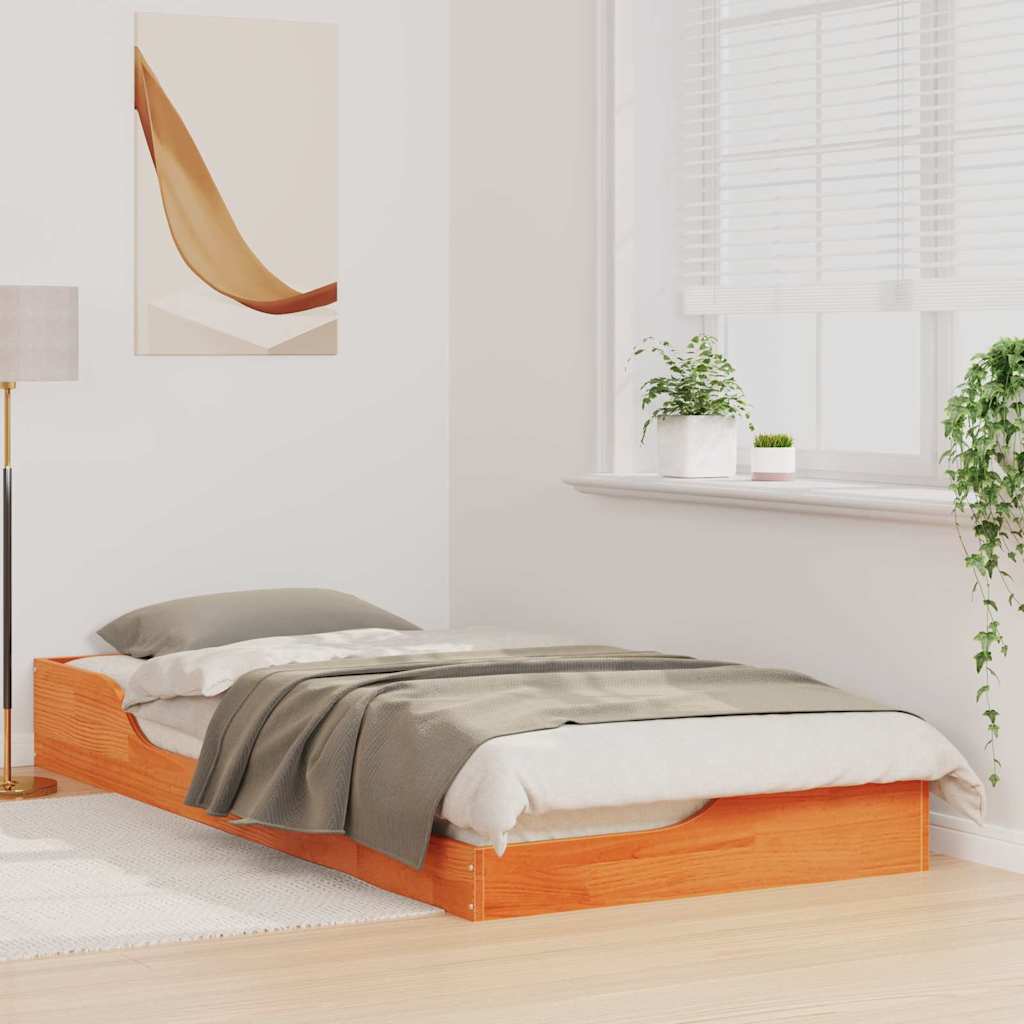Estrutura da cama marrom cera 80 x 200 cm