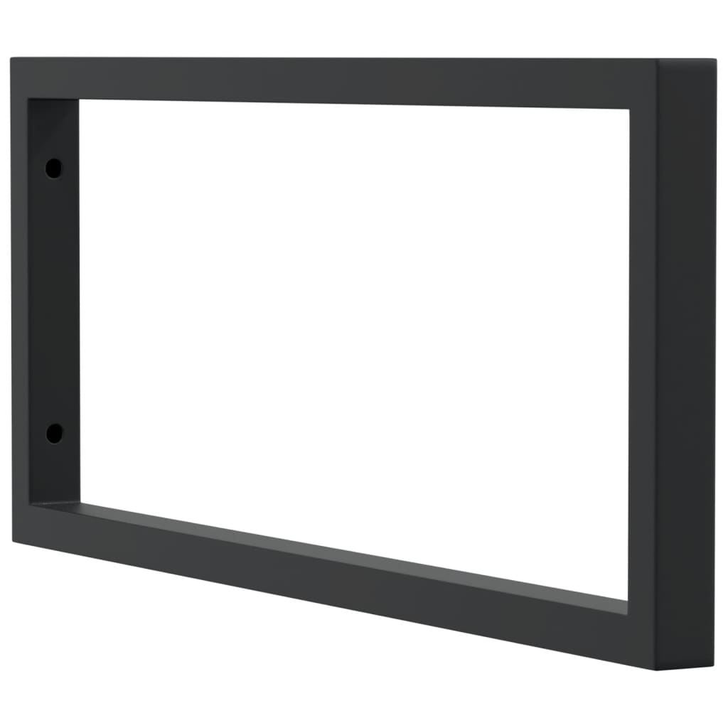 Suportes de prateleira p/ lavatório 2 pcs aço retangular preto