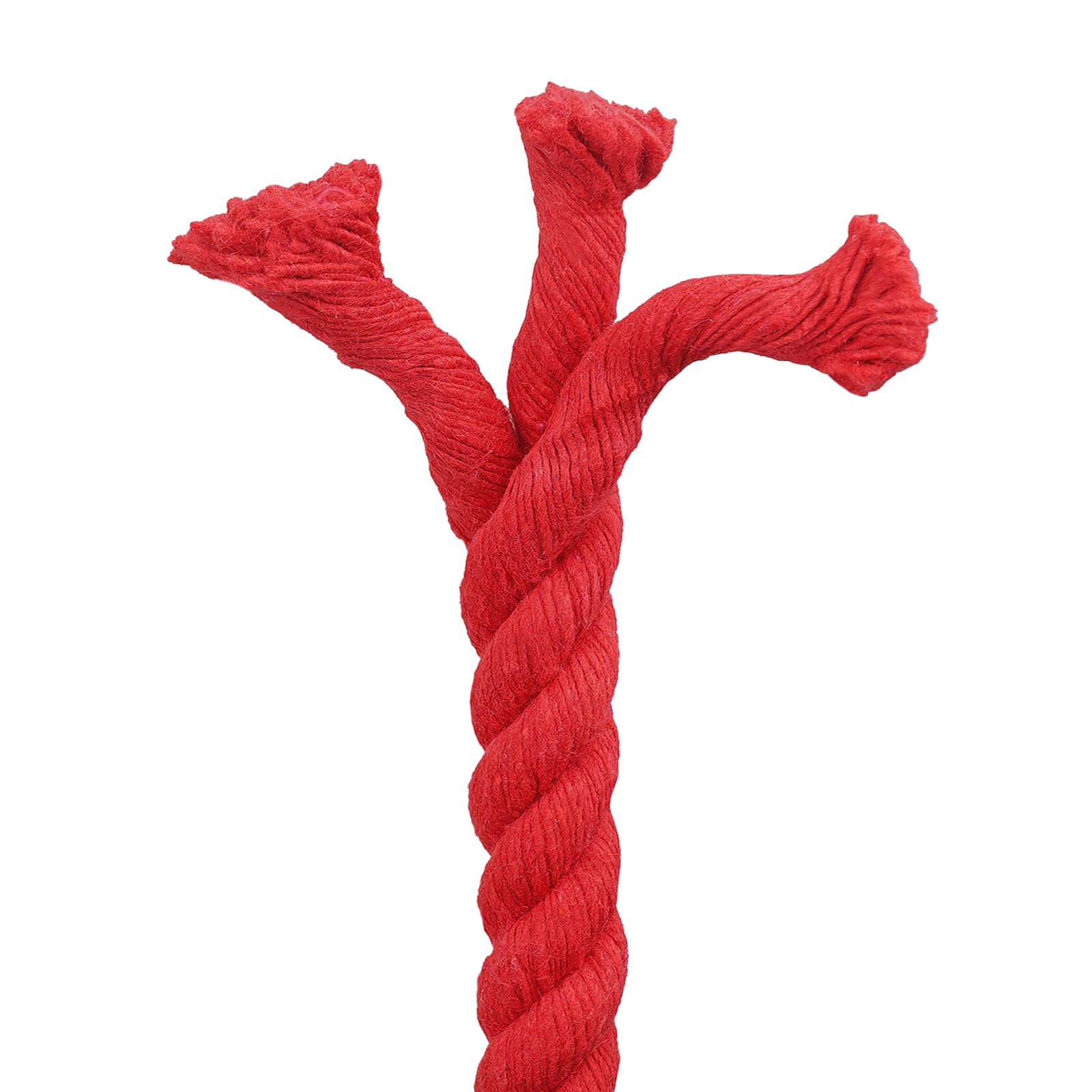 Corda de algodão 24 mm 50 m vermelho 100% algodão