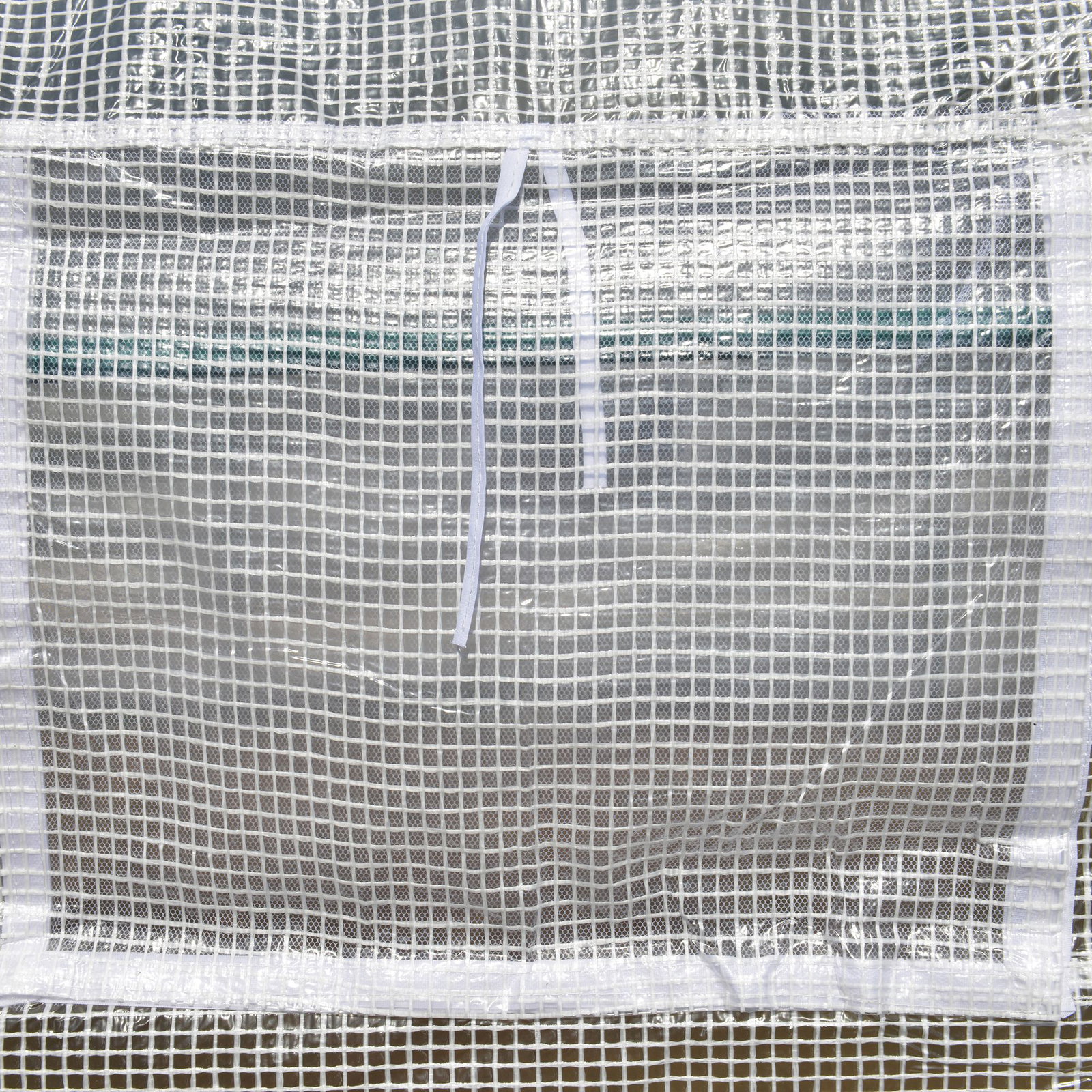 Estufa tipo túnel de jardim 600x300x200cm para cultivo de plantas verduras com 8 janelas e porta enroláveis com zíper aço branco