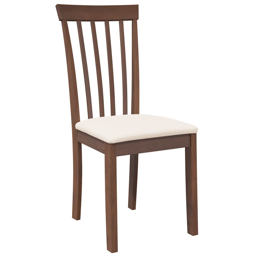 Cadeiras de jantar com almofadões 2 pcs madeira maciça castanho