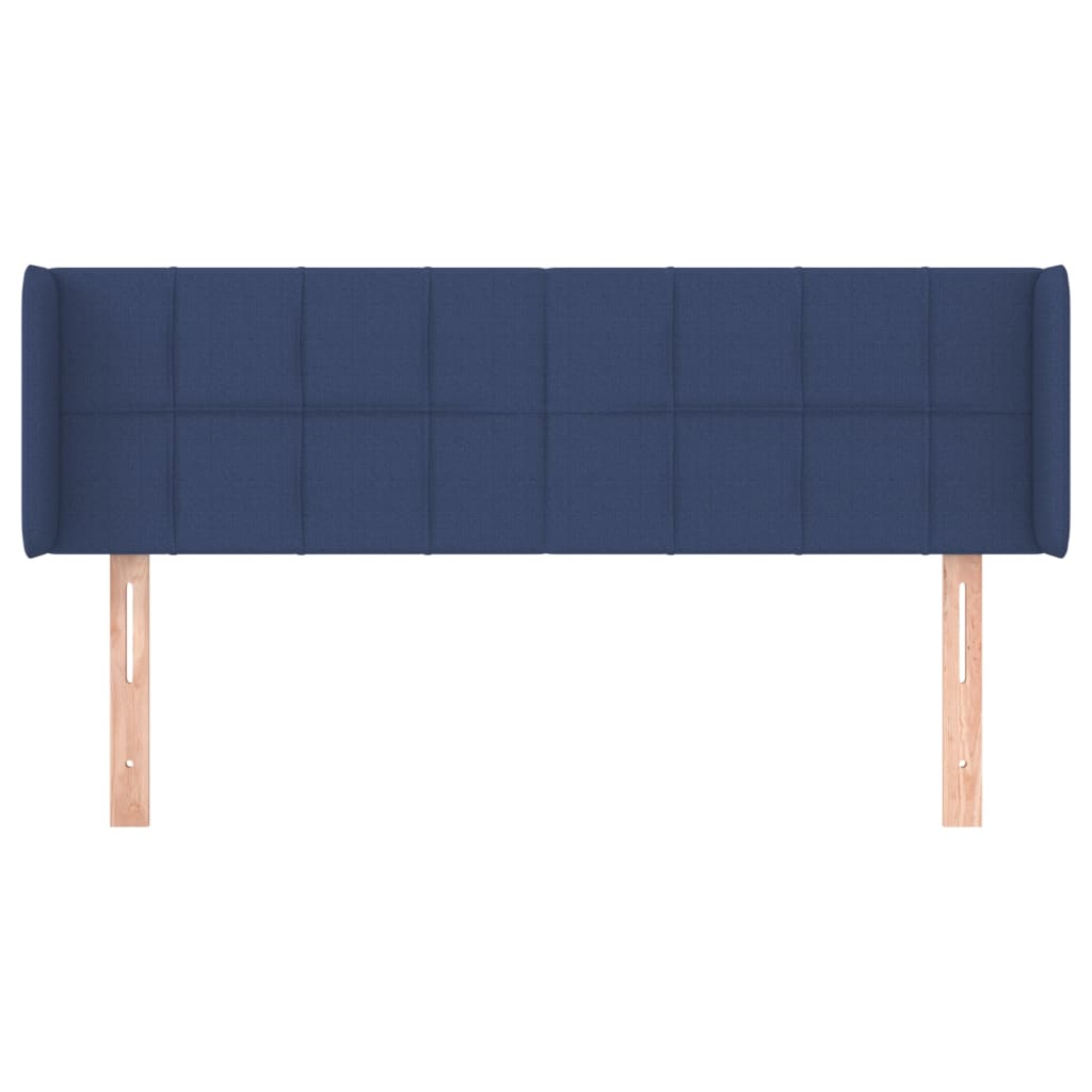 Cabeceira de cama c/ abas tecido 147x16x78/88 cm azul