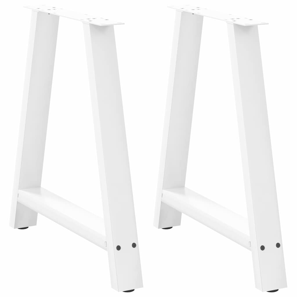 Pés para mesa de jantar em formato a, 2 peças, branco, 80x (72-73) cm, aço