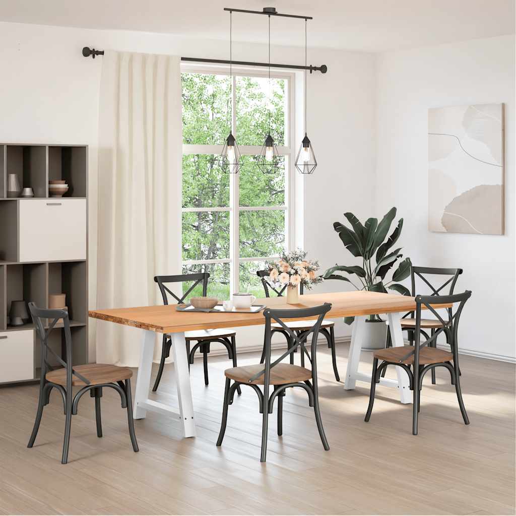 Pés para mesa de jantar em formato a, 2 peças, branco, 80x (72-73) cm, aço