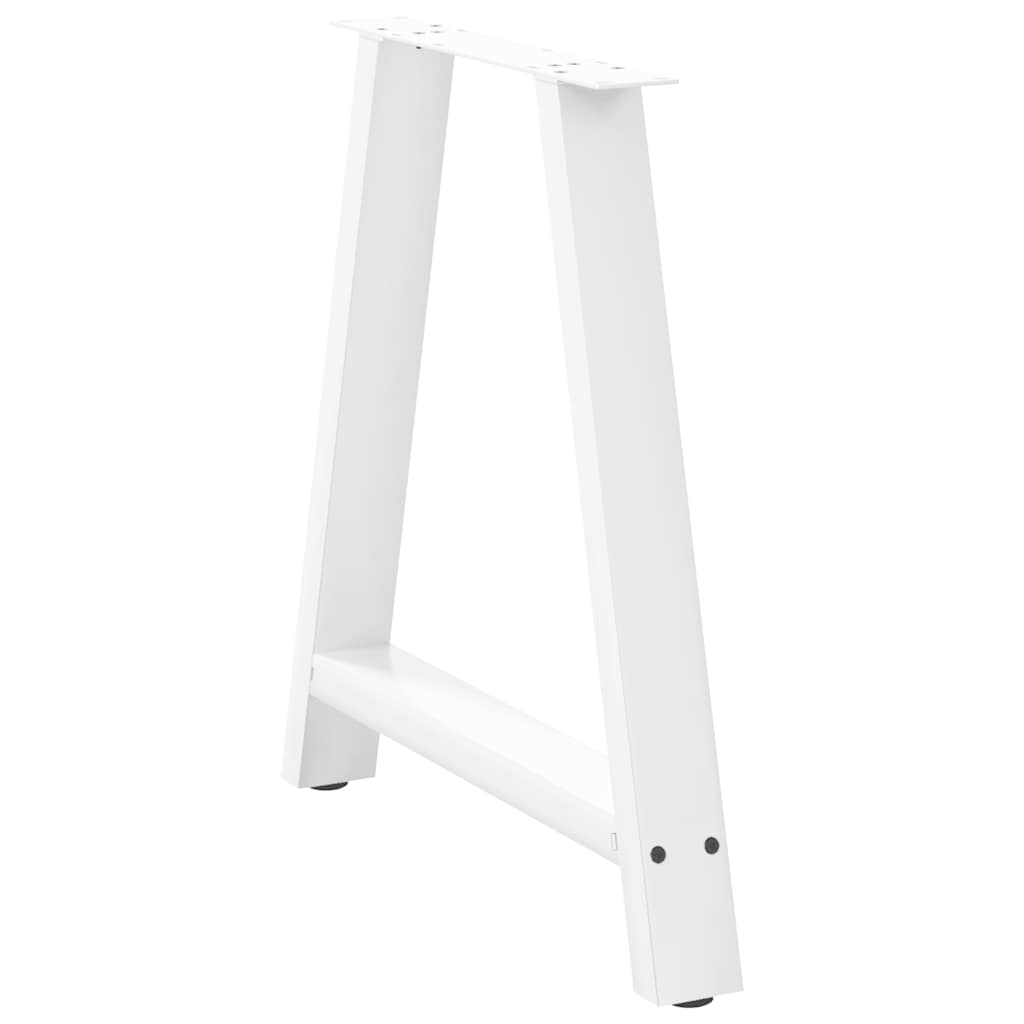 Pés para mesa de jantar em formato a, 2 peças, branco, 80x (72-73) cm, aço