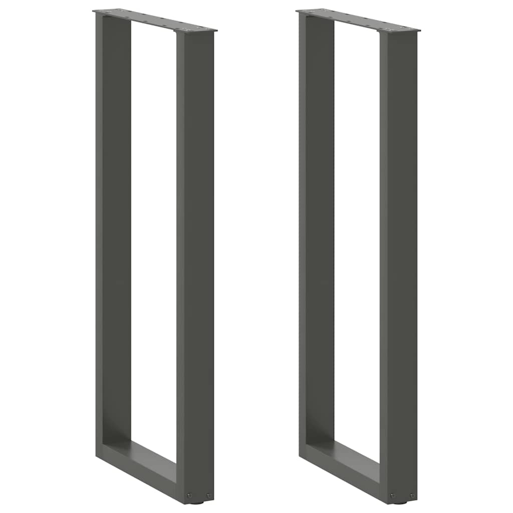 Pés para mesa de bar em formato de u, 2 peças, antracite, 50x(110-111) cm, aço