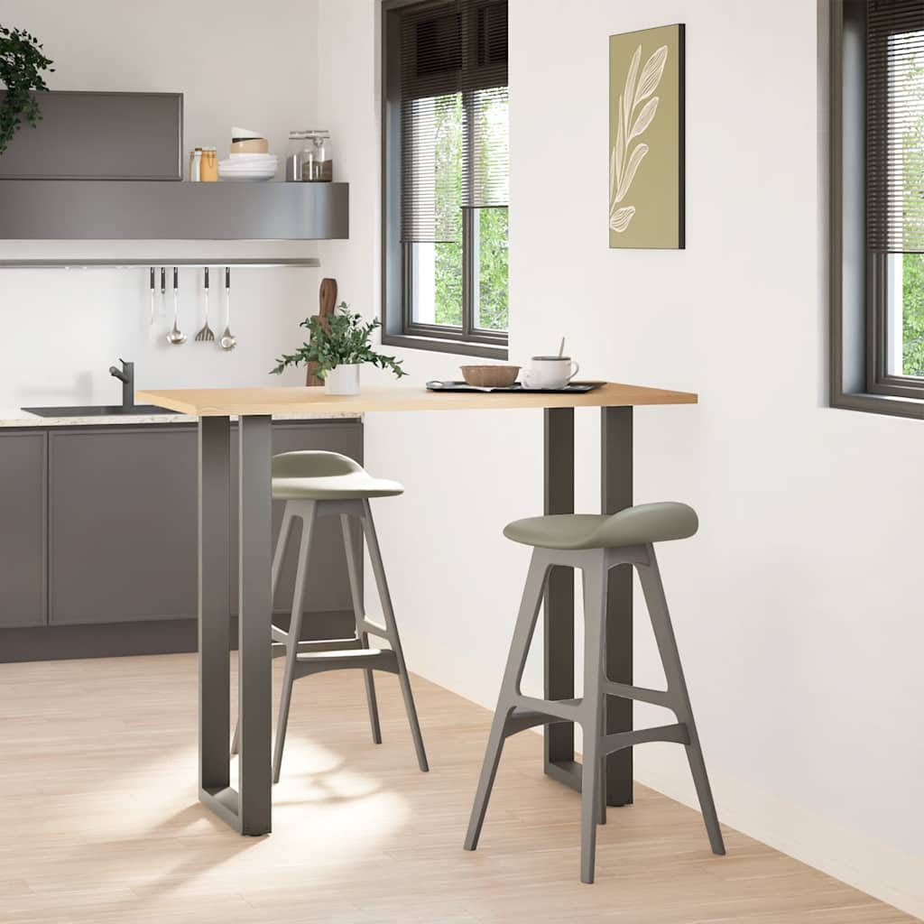Pés para mesa de bar em formato de u, 2 peças, antracite, 50x(110-111) cm, aço