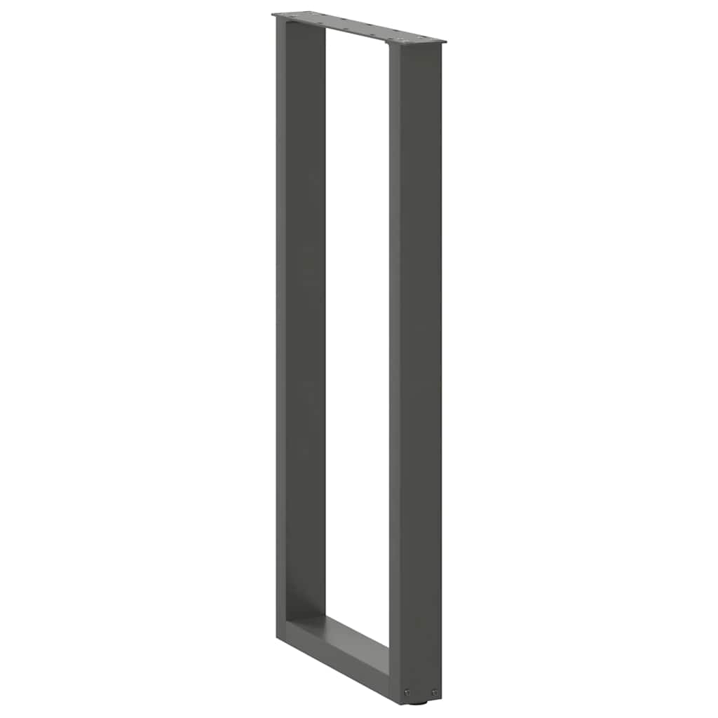 Pés para mesa de bar em formato de u, 2 peças, antracite, 50x(110-111) cm, aço