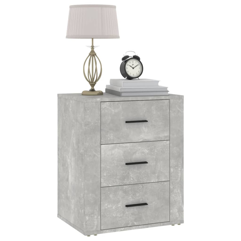 Mesa de cabeceira 50x36x60 cm derivados madeira cinza cimento