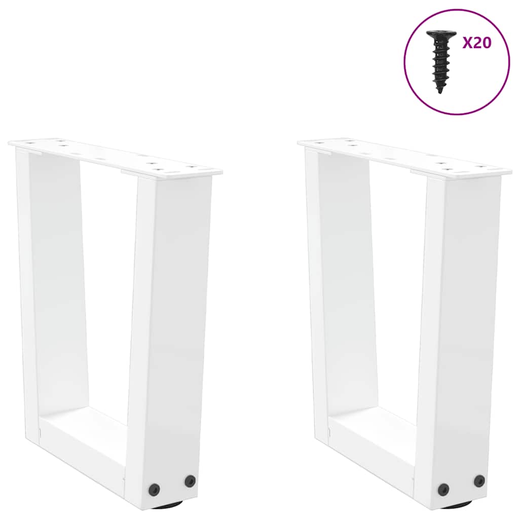Pés para mesa de centro em v, 2 peças, branco, 40x(30-31,3) cm, aço