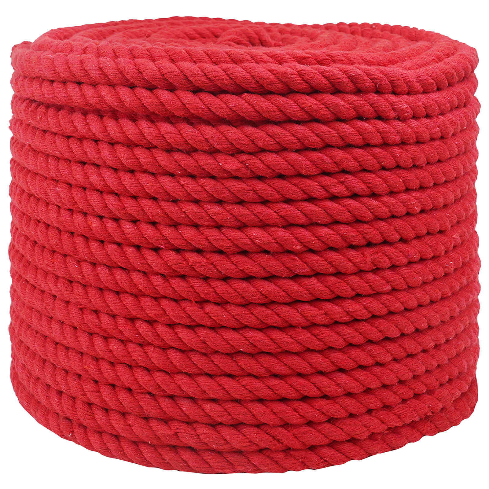 Corda de algodão 14 mm 25 m vermelho 100% algodão