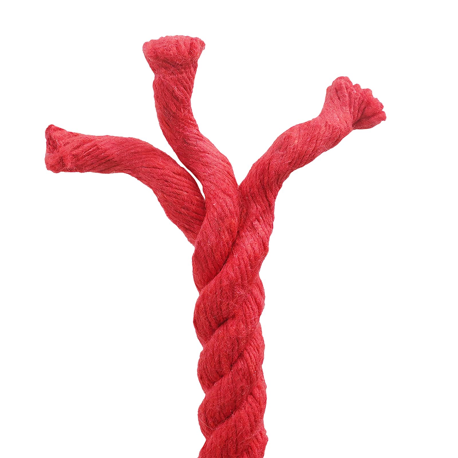 Corda de algodão 14 mm 25 m vermelho 100% algodão