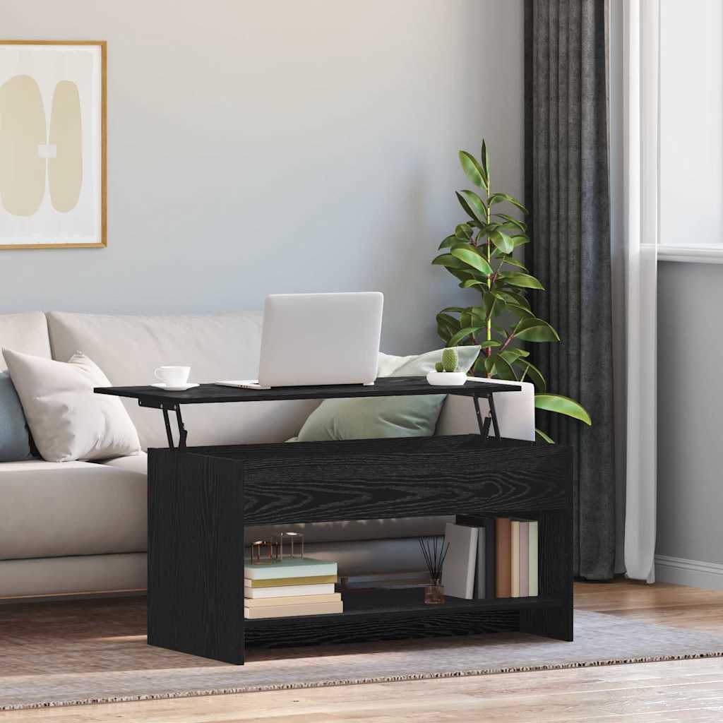 Mesa de centro carvalho preto 80 x 50,5 x 41,5 cm