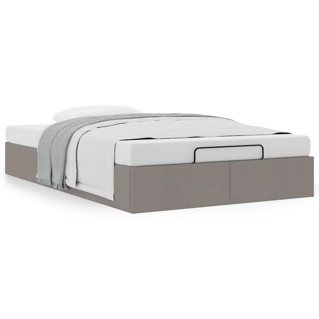 Estrutura de cama otomana sem colchão 120x200cm tecido cinzento
