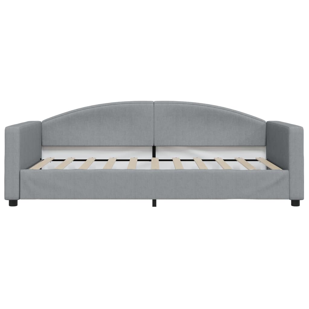 Sofá-cama 100x190 cm tecido cinzento-claro