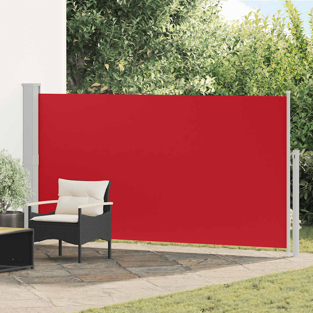 Toldo lateral retrátil para pátio 170x300 cm vermelho