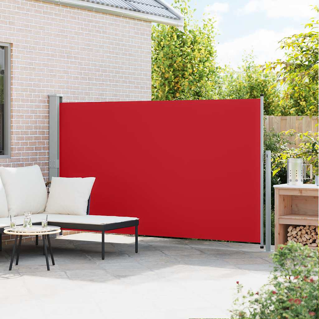 Toldo lateral retrátil para pátio 170x300 cm vermelho