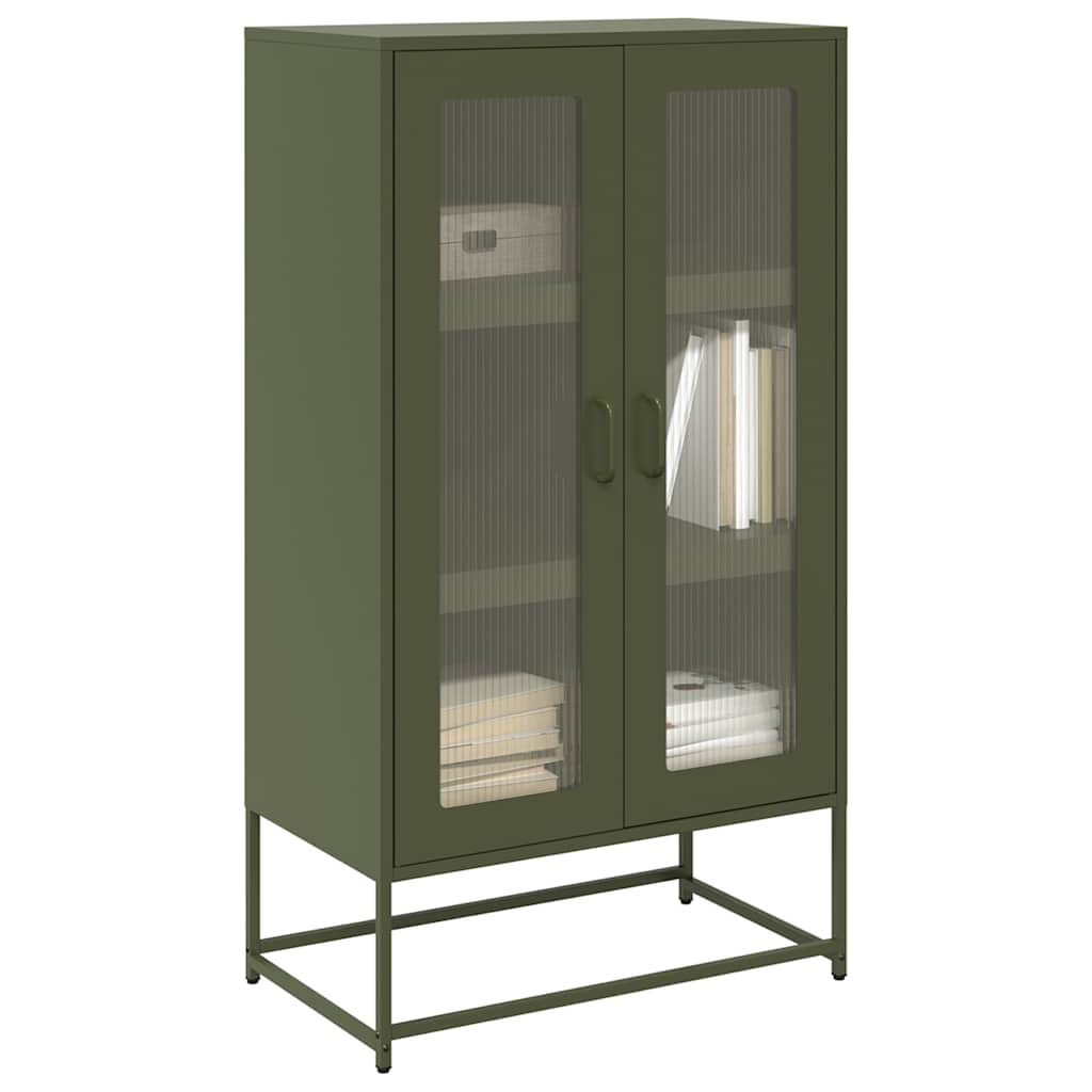 Aparador alto 68x39x123 cm aço verde azeitona