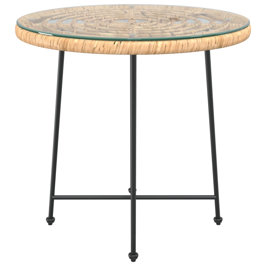 Mesa de jantar ø80 cm vidro temperado e aço