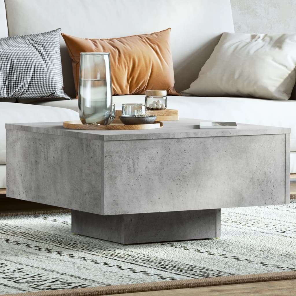 Mesa de centro 60x60x31,5 cm derivados de madeira cinza cimento
