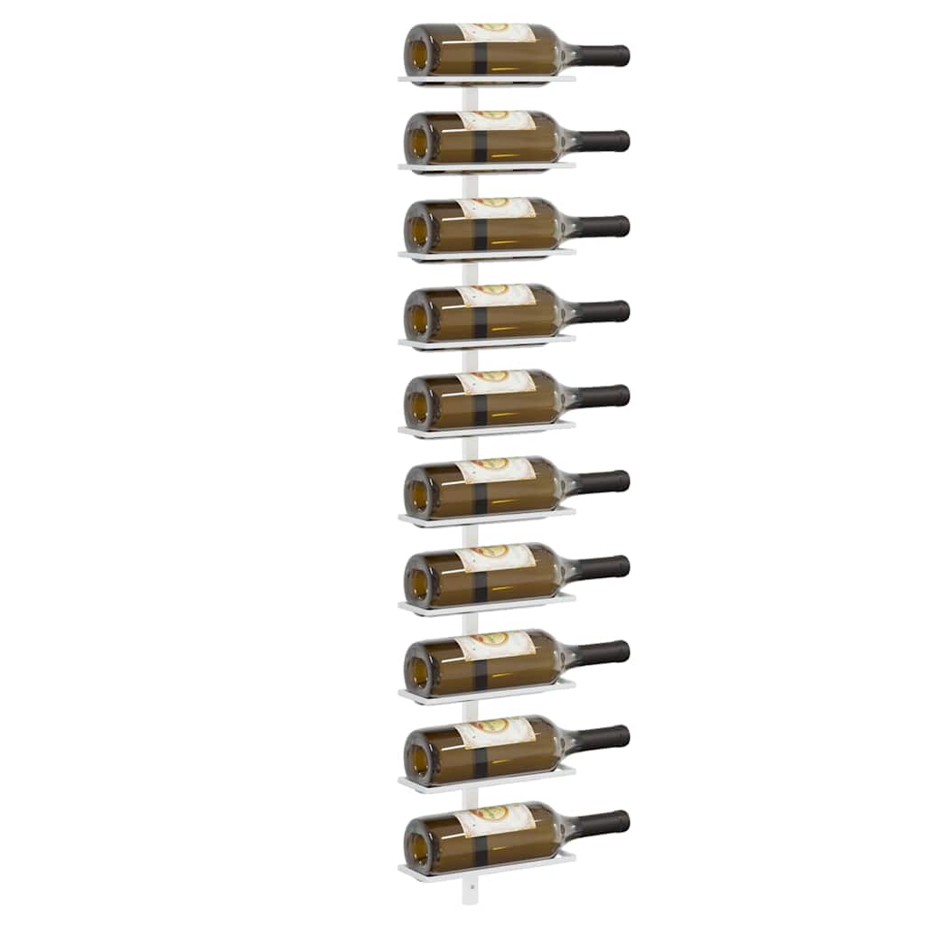 Garrafeira de parede para 10 garrafas metal branco