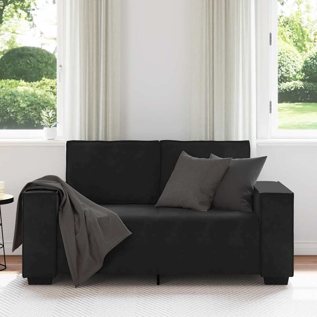 Sofá de 2 lugares veludo 160x78x84 cm preto