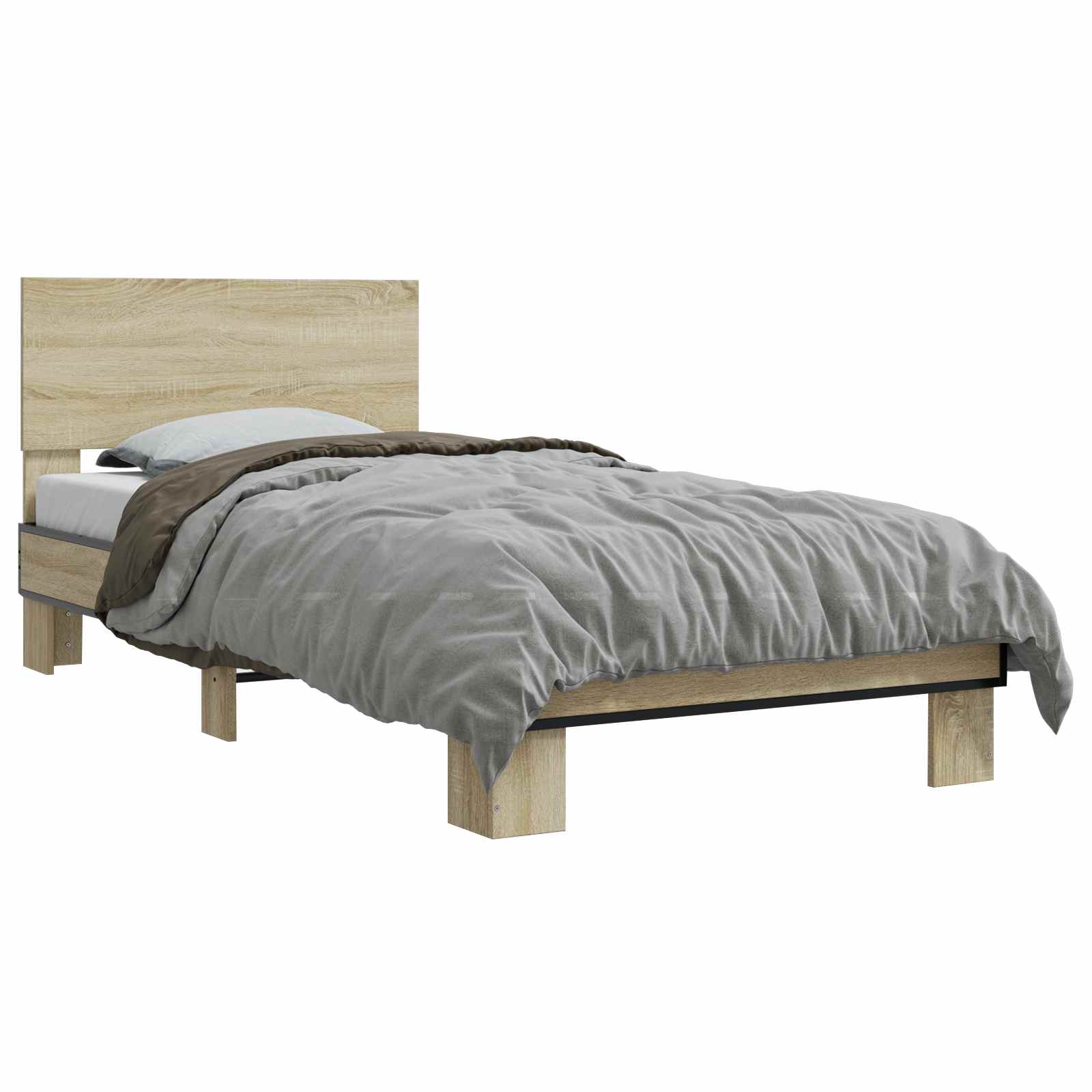 Estrutura de cama com cabeceira carvalho sonoma 80 x 200 cm