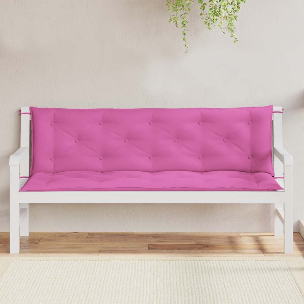 Almofadões p/ banco de jardim 2 pcs 150x50x7 cm tecido rosa