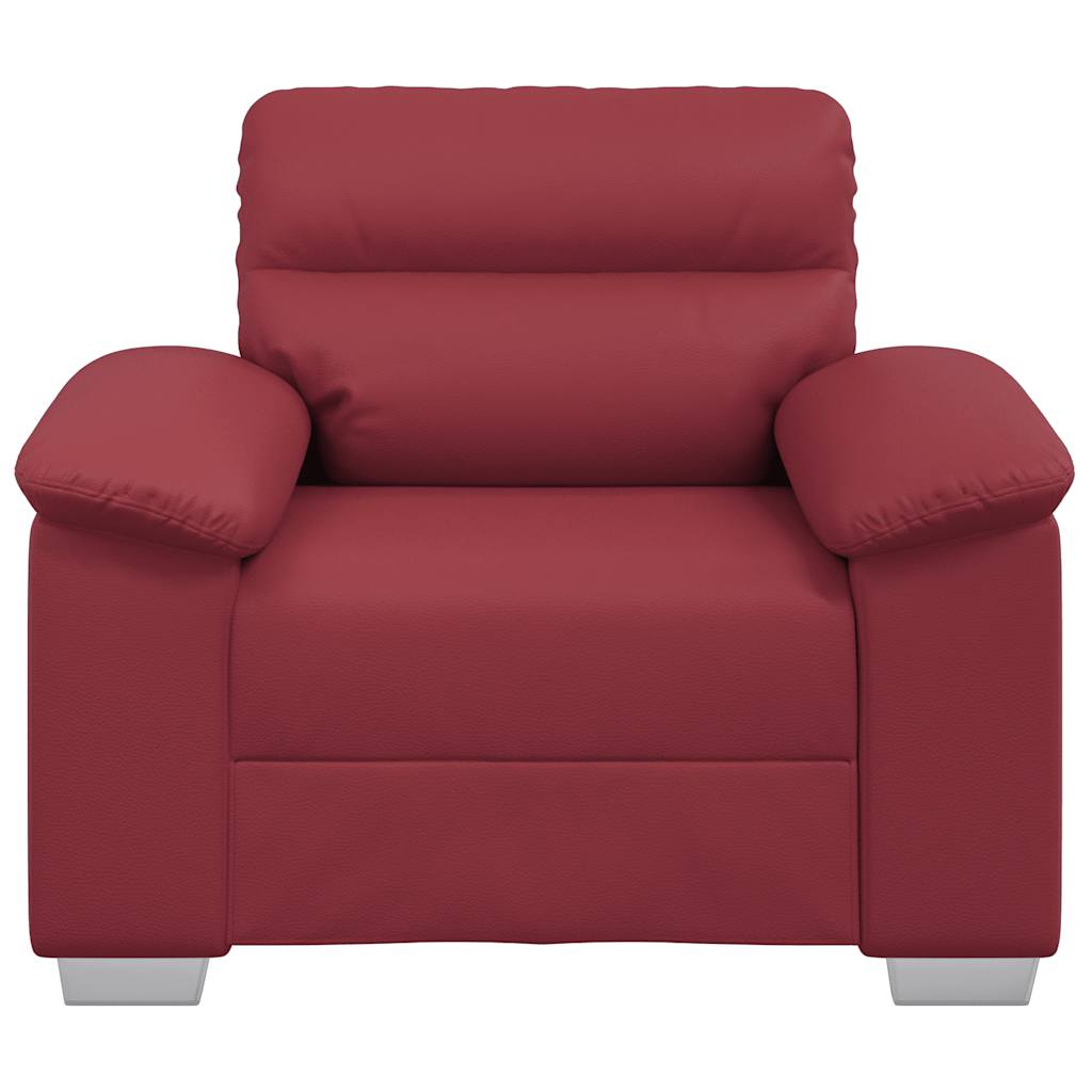 Poltrona 100x81x84 cm couro artificial vermelho tinto