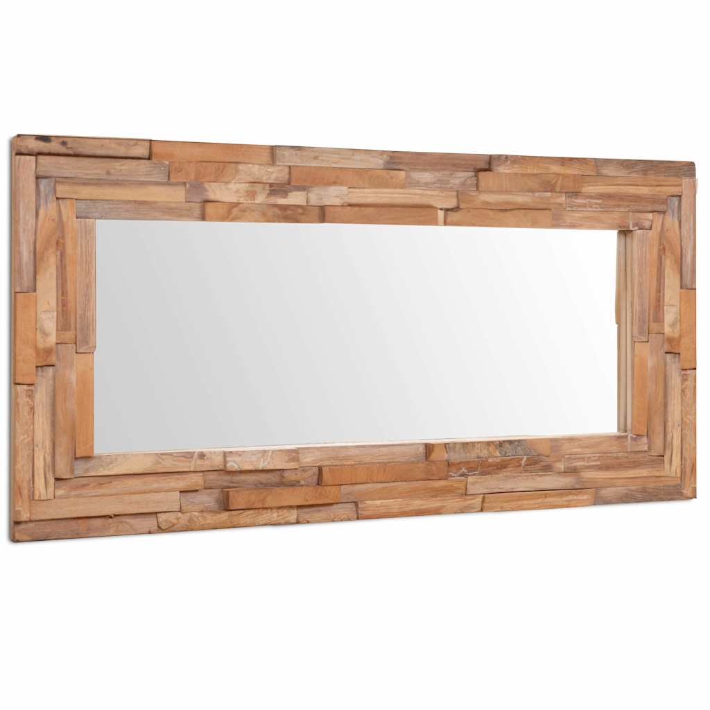 Espelho decorativo em teca 120x60 cm retangular