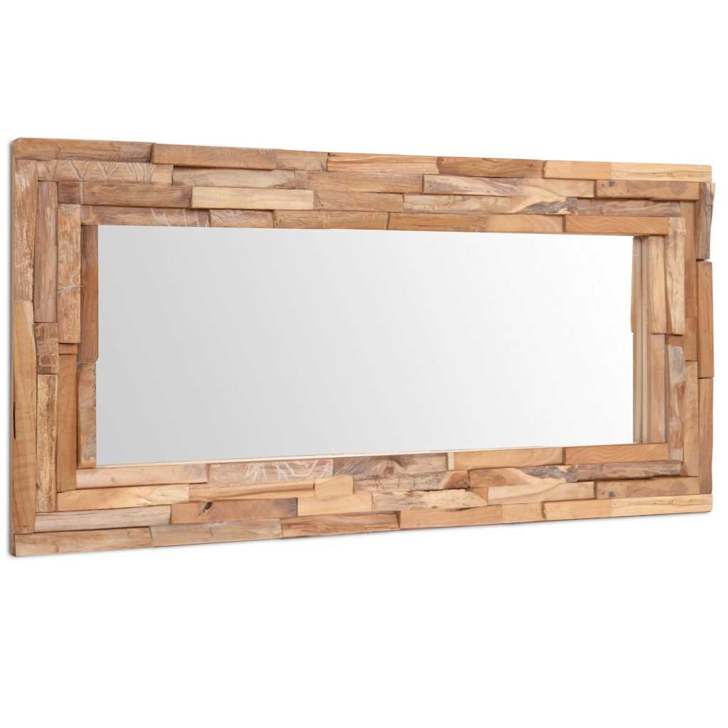 Espelho decorativo em teca 120x60 cm retangular