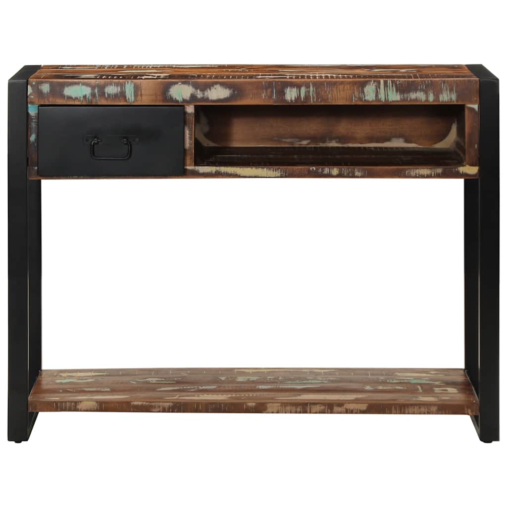 Mesa consola multicor 100x35x75 cm madeira maciça recuperada