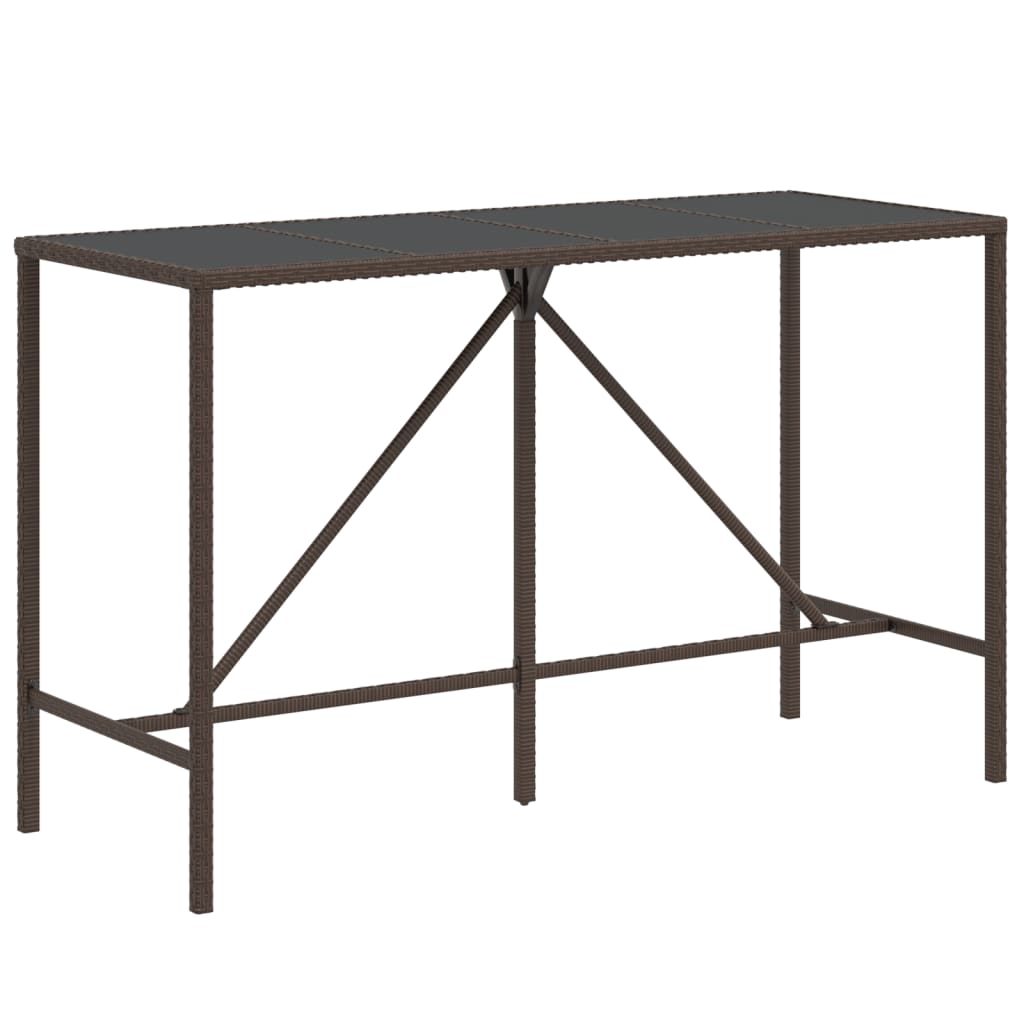 9 Pcs conjunto de bar p/ jardim c/ almofadões vime PE castanho