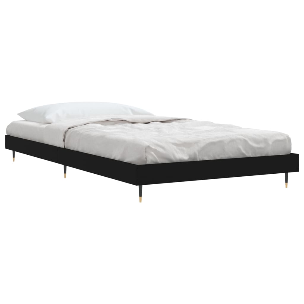 Estrutura de cama 90x200 cm derivados de madeira preto