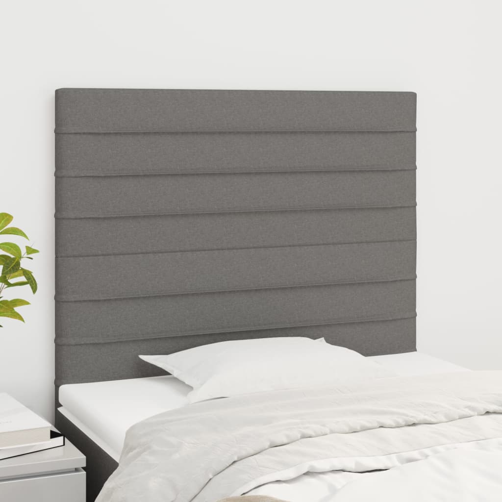 Cabeceira cinza escuro 90x5x118/128 cm tecido