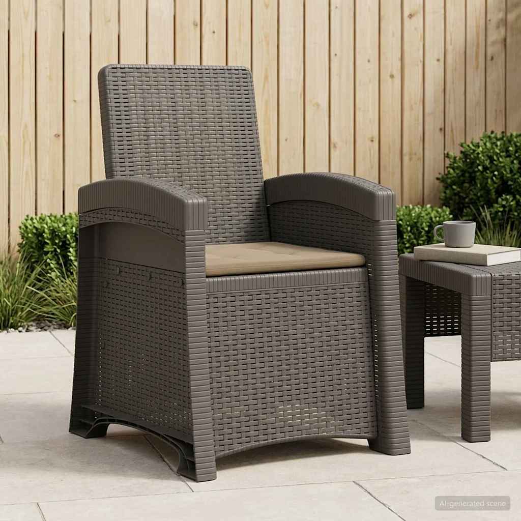 Cadeira de jardim reclinável com aparência de rattan PP