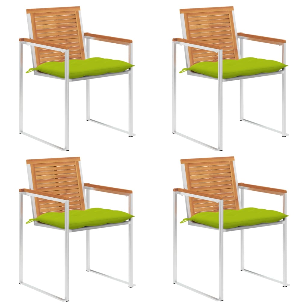 Cadeiras de jardim c/ almofadões 4 pcs madeira de acácia maciça