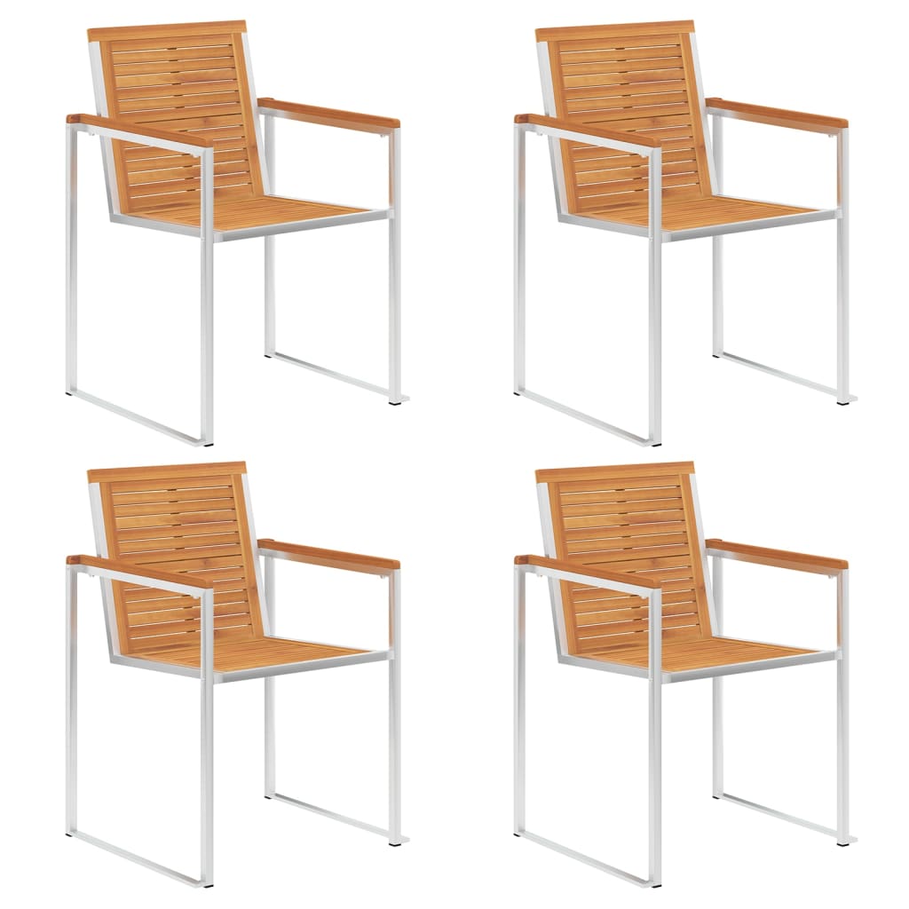 Cadeiras de jardim c/ almofadões 4 pcs madeira de acácia maciça