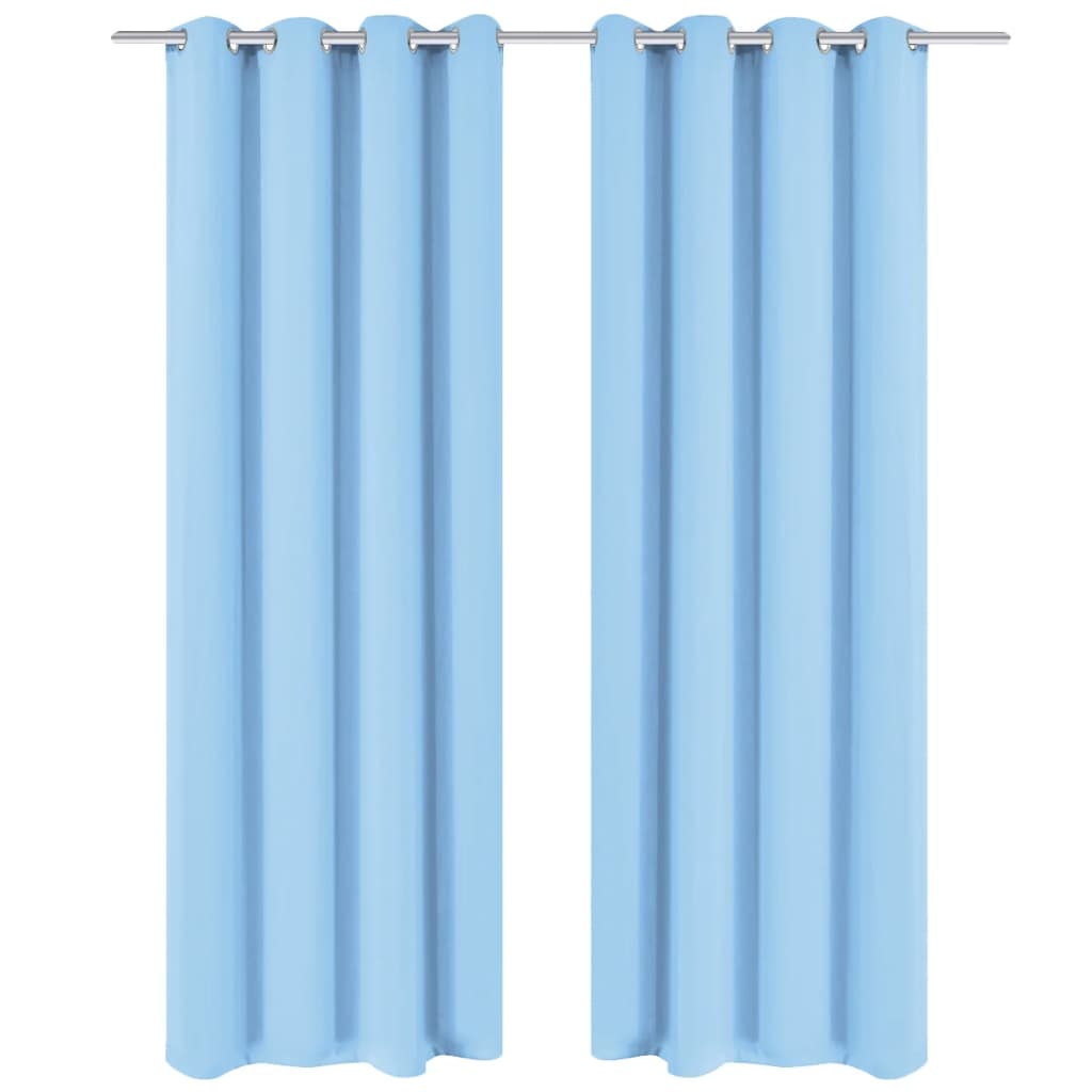 Cortinas blackout com ilhós de metal 270x245 cm turquesa