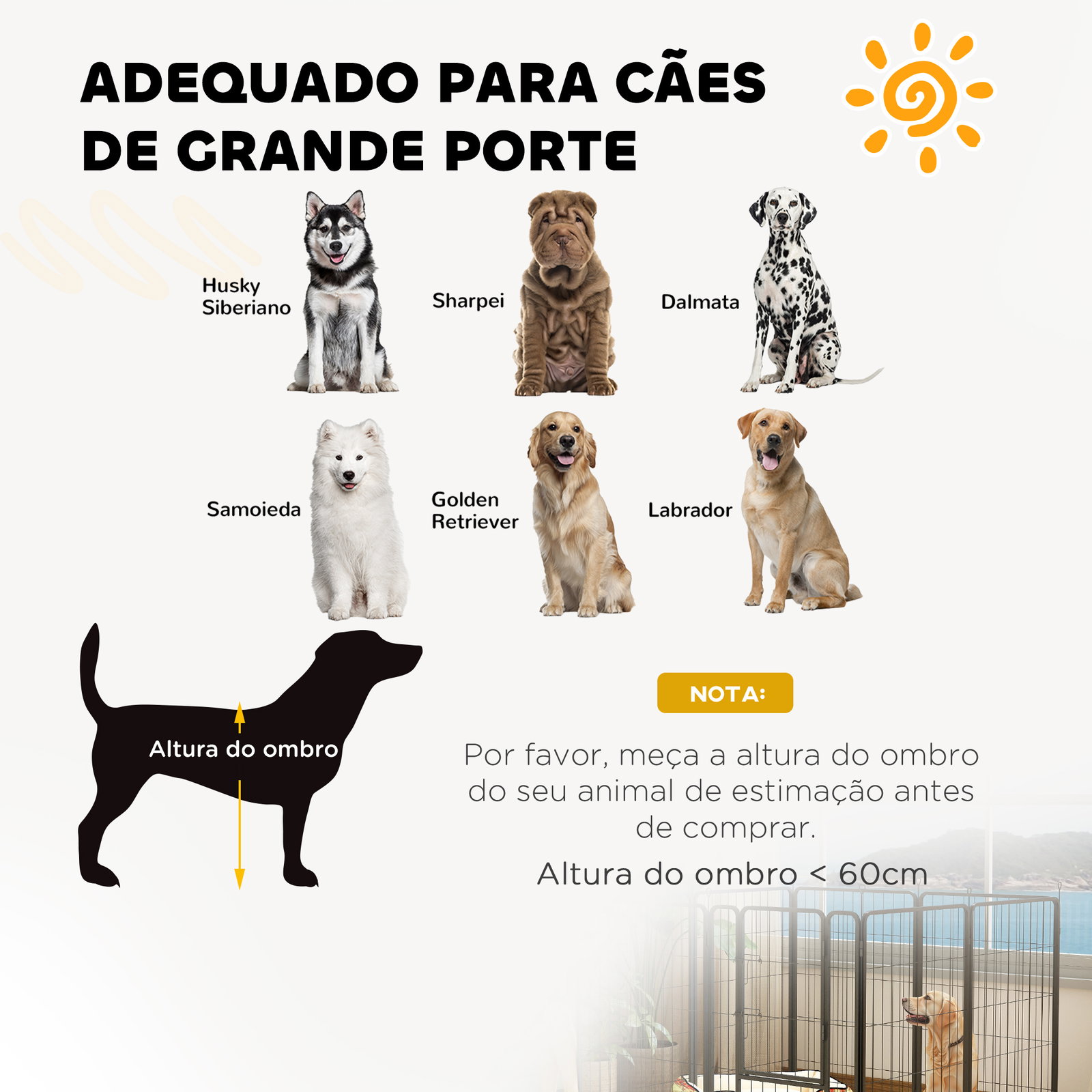 Parque para cães de 8 painéis 68x100 cm parque dobrável para cães médios com portas fecho e estacas preto