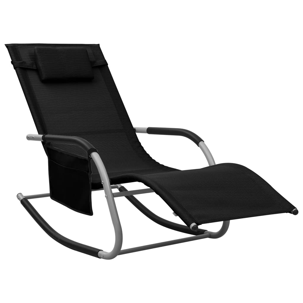 Espreguiçadeiras 2 pcs textilene cor preto e cinzento