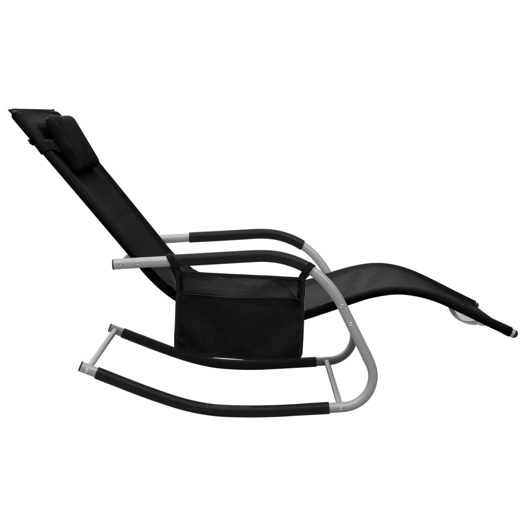 Espreguiçadeiras 2 pcs textilene cor preto e cinzento