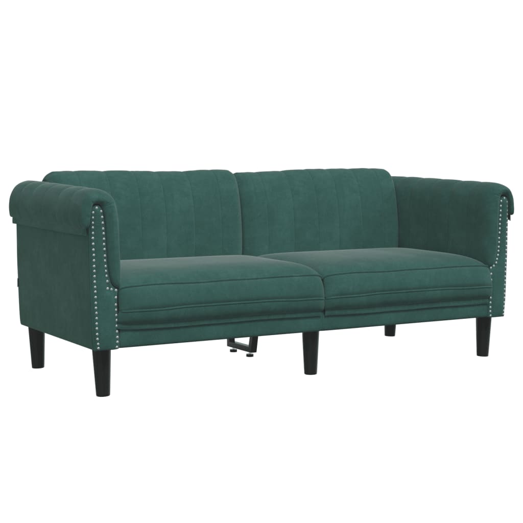 2 Pcs conjunto de sofás veludo verde-escuro
