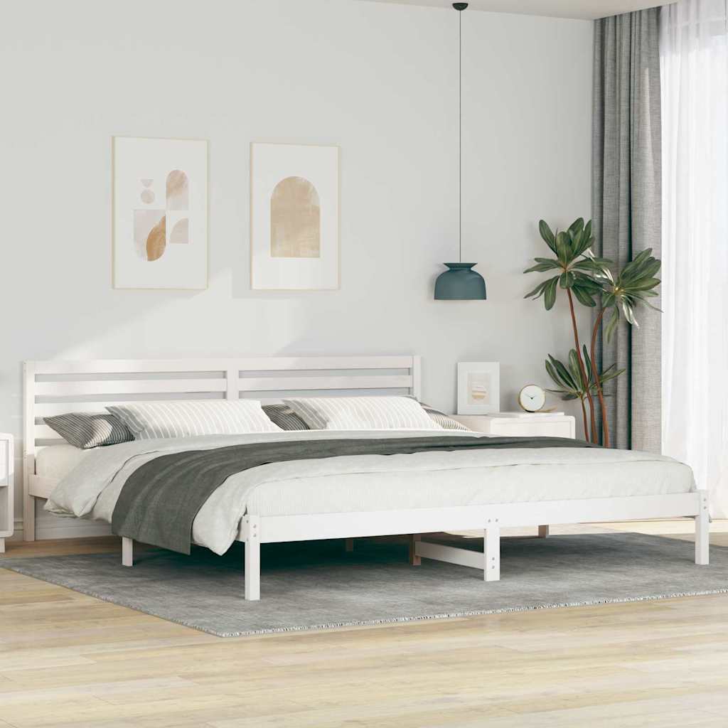 Estrutura da cama com cabeceira branco 200 x 210 cm