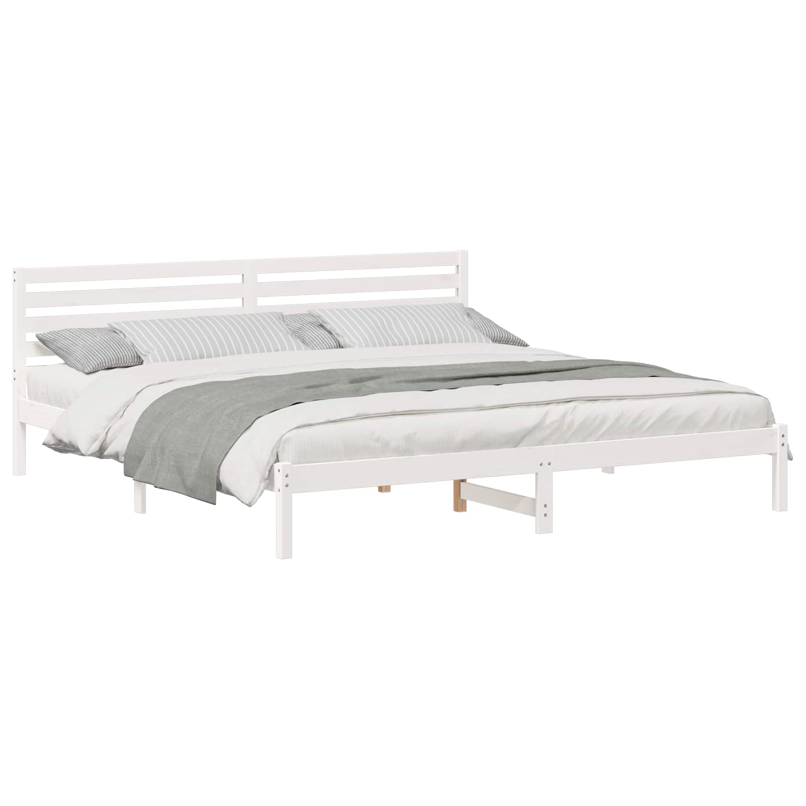 Estrutura da cama com cabeceira branco 200 x 210 cm