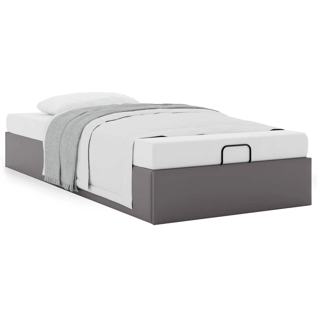 Estrutura de cama otomana sem colchão 90x190 cm cinzenta