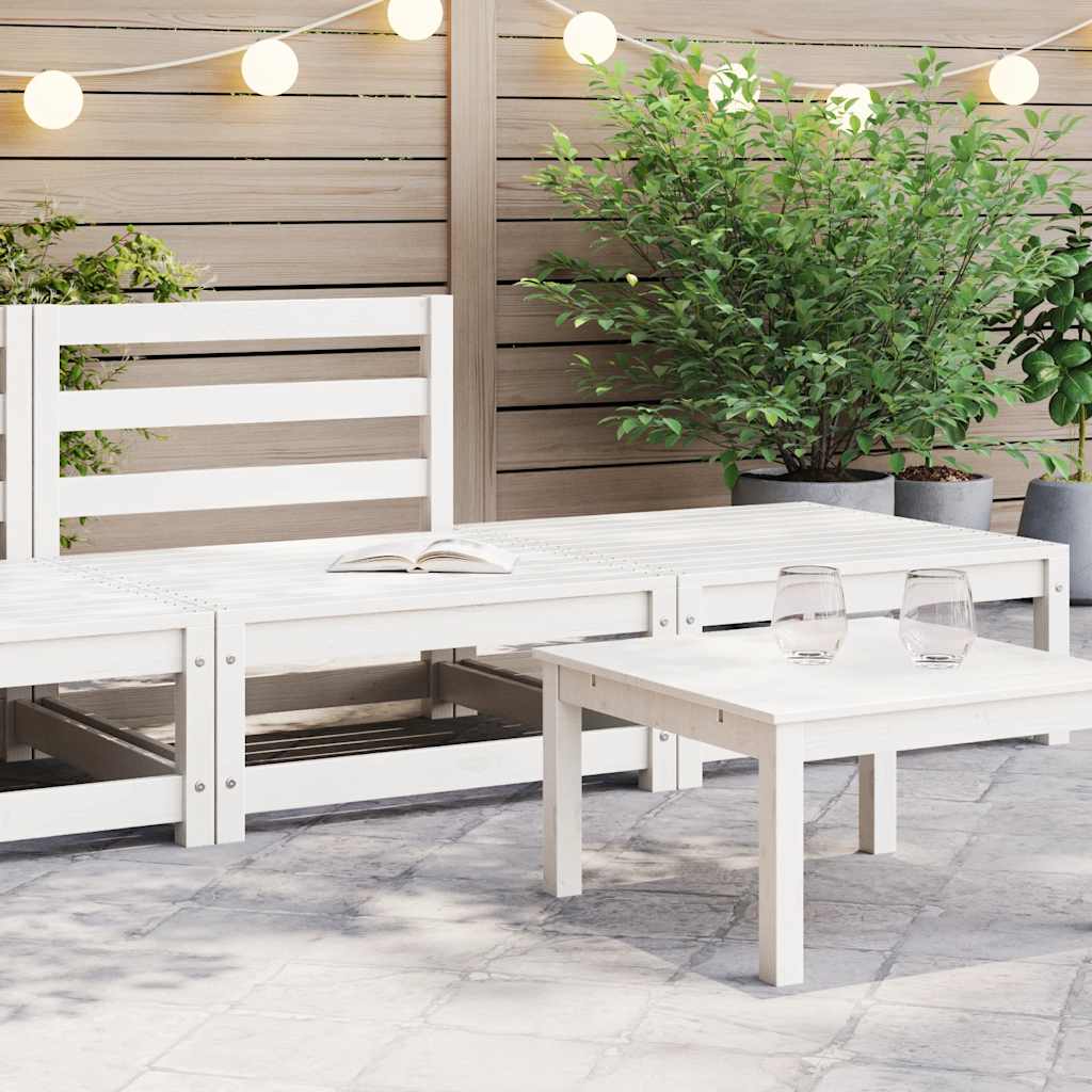 2 Pcs conjunto lounge de jardim pinho maciço branco